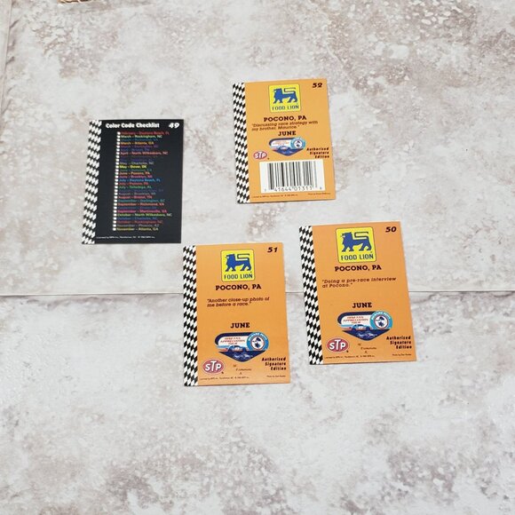 1992 Fan Appreciation Tour Food Lion 4 Nascar Cards Pocono Richard Petty - Picture 3 of 5